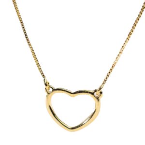 Colar coração vazado com banho em ouro 18k - CL-004