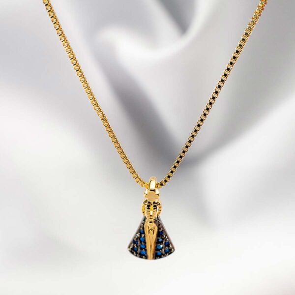 Colar Nossa Senhora Aparecida com banho de ouro 18k CL-006 - Image 4