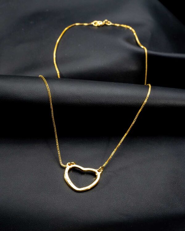 Colar coração vazado com banho em ouro 18k - CL-004 - Image 2