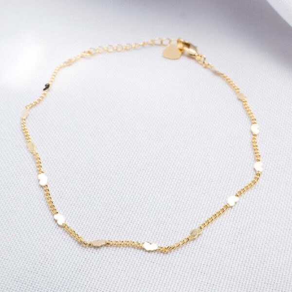 Pulseira Mini Elos com Corações