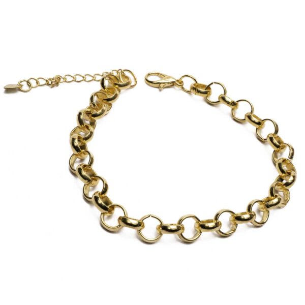 Pulseira Elo Português lisa banhada a ouro 18K Semijoia PUL-025 - Image 8