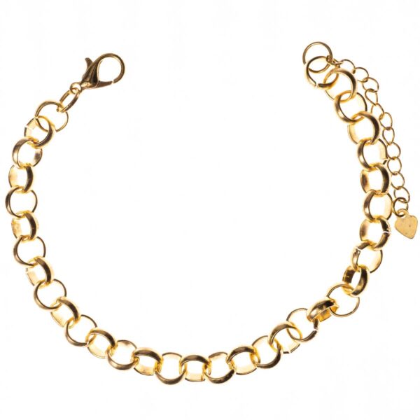 Pulseira Elo Português lisa banhada a ouro 18K Semijoia PUL-025