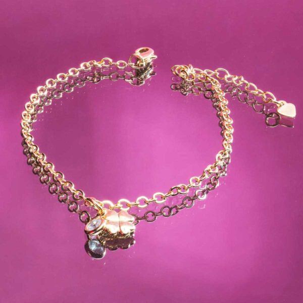 Pulseira Corrente Elo Redondo com pingente de Trevo da sorte - PUL-028 - Image 4