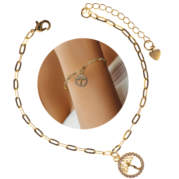 Pulseira Árvore da Vida banhada a ouro 18k PUL-020 - Image 3