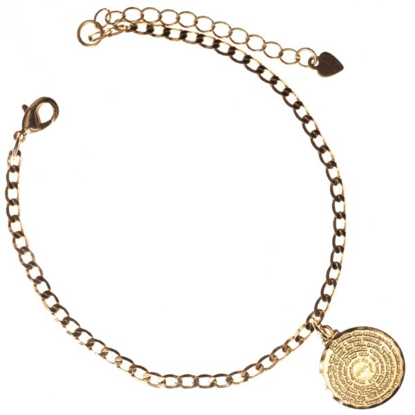 Pulseira com oração Pai Nosso banhada a ouro 18k PUL-021