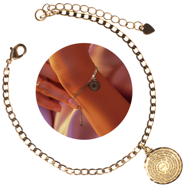 Pulseira com oração Pai Nosso banhada a ouro 18k PUL-021 - Image 5