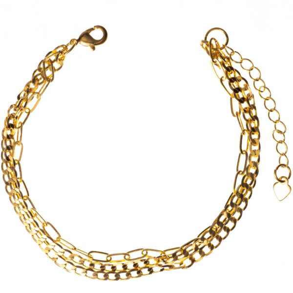 Pulseira Tripla corrente banhada a ouro 18k Semijoia PUL-022