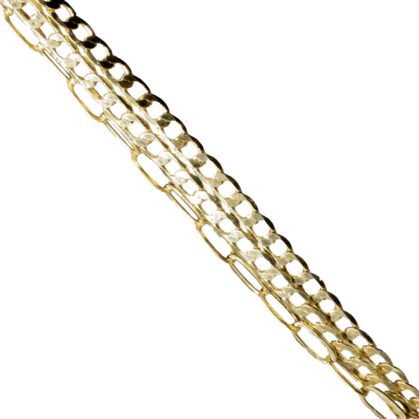 Pulseira Tripla corrente banhada a ouro 18k Semijoia PUL-022 - Image 2
